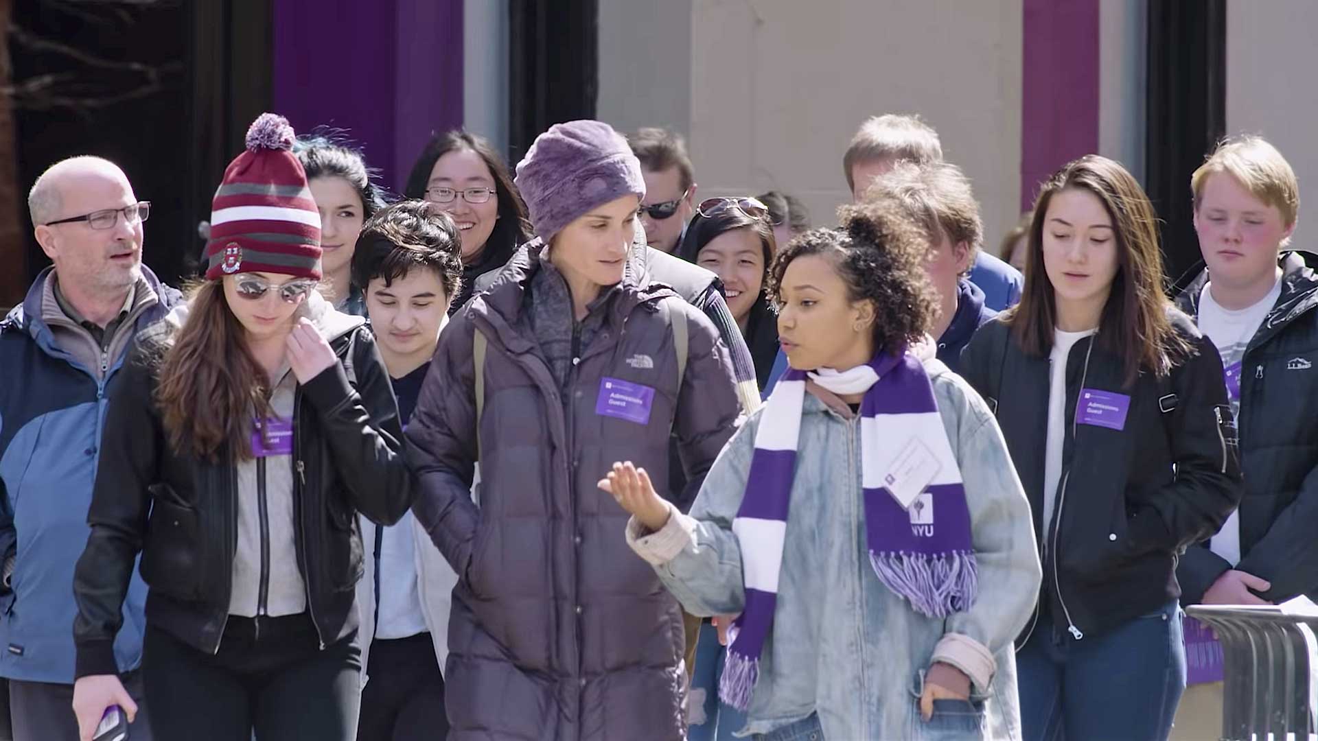 Students on campus tour